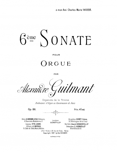 Guilmant - Organ Sonata No. 6 - Score