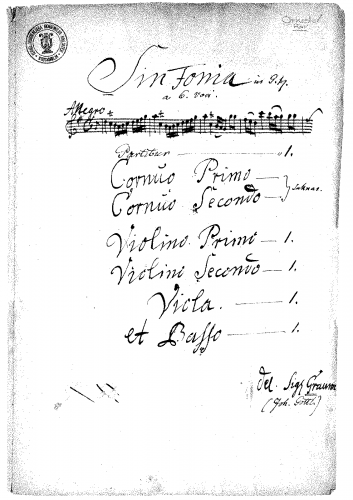 Graun - Cajo Fabricio - Sinfonia