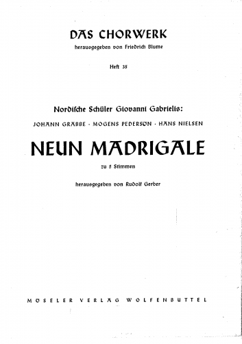 Various - 9 Madrigals - Score