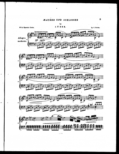 Auber - Le maçon - Overture For Piano solo (Grobe) - Score
