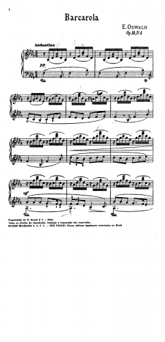 Oswald - 6 Piano Pieces - 4. Barcarola