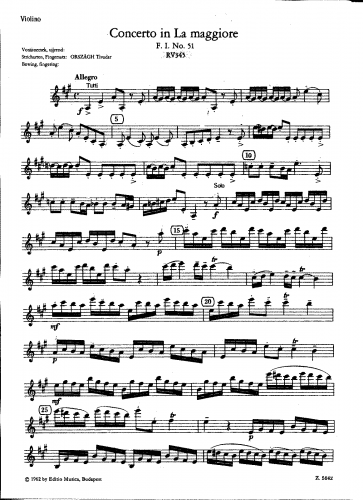 Vivaldi - Violin Concerto in A major, RV 345 - Violin solo