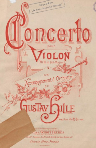 Hille - Violin Concerto No. 3 - For Violin and Piano - Score