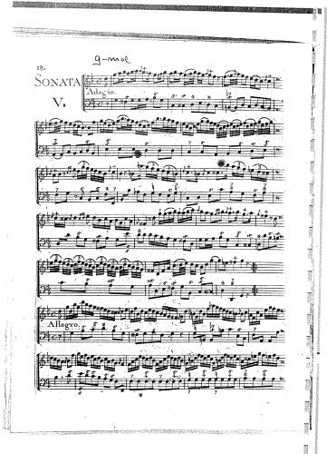 Cannabich - Sonate a Flauto Traversiere Solo e Basso Composte dal Sigr. Canaby Musico di S.A.E. Palatino del Reno. - Scores and Parts Sonata No. 5 in G minor - Score