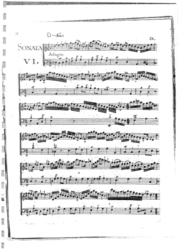 Cannabich - Sonate a Flauto Traversiere Solo e Basso Composte dal Sigr. Canaby Musico di S.A.E. Palatino del Reno. - Scores and Parts Sonata No. 6 in D major - Score