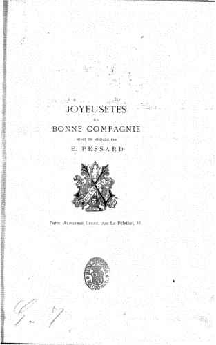 Pessard - Joyeusetés de bonne compagnie - Score