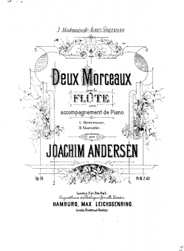 Andersen - 2 Pieces for Flute and Piano, Op. 28 - Score
