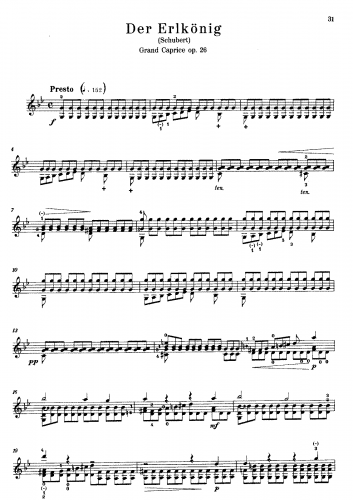 Ernst - Grand Caprice sur Le Roi des Aulnes de Franz Schubert, Op. 26 - Score