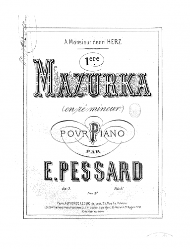 Pessard - Première mazurka - Score