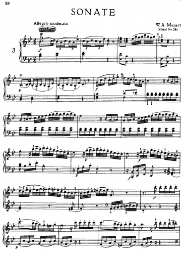 Mozart - Piano Sonata No. 3 - Score