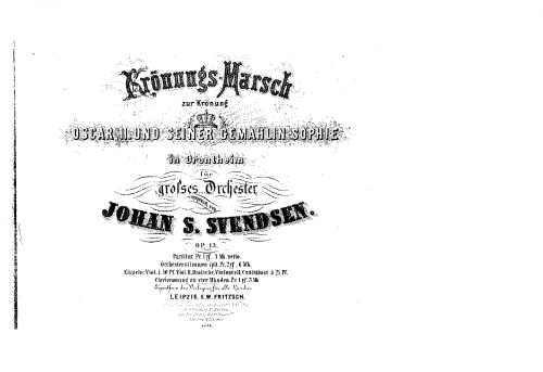 Svendsen - Coronation March, Op. 13 - Full Score - Score