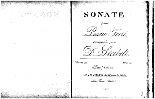 Steibelt - Piano Sonata in D major - Piano Score - Score