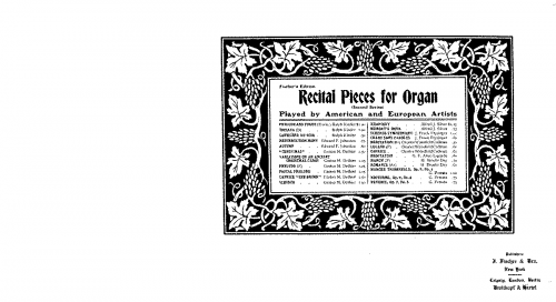 Various - Recital Pieces for Organ - Selections (Nos.1, 3, 5, 8)