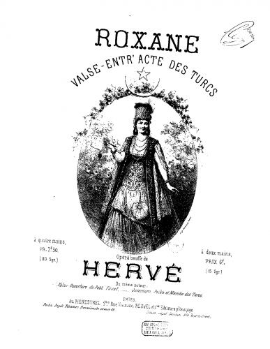 Hervé - Les Turcs (Roxane) - Valse-entr'acte For Piano 4 hands (Desgranges) - Score