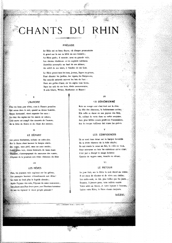 Bizet - Chants du Rhin - Other - Poems by Joseph Méry (1797-1866)