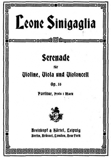 Sinigaglia - Serenade for String Trio, Op. 33
