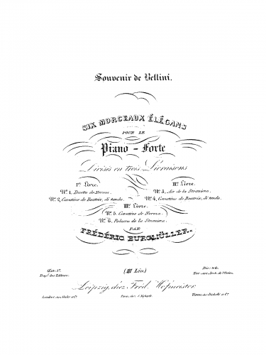 Burgmüller - Souvenir de Bellini - Score