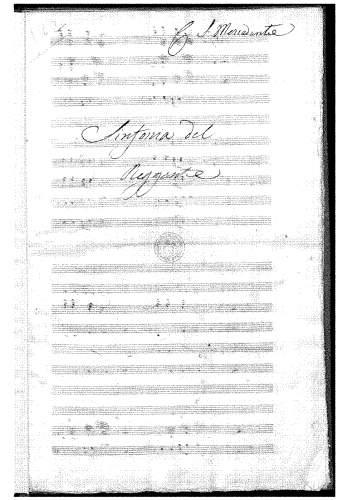 Mercadante - Il reggente - Sinfonia - Score