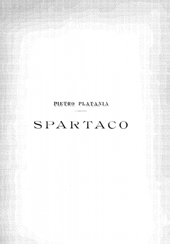 Platania - Spartaco - Vocal Score - Vocal Score