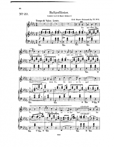 Meyer-Helmund - Drei Lieder - 2. Ballgeflüster (D♭ major)