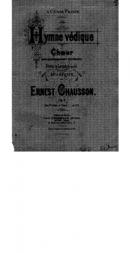 Chausson - Hymne védique, Op. 9 - Vocal score