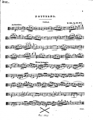 Hill - Notturno Scherzo and Romanze - Scores and Parts - Complete Viola Part