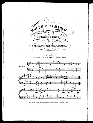 Balmer - Mound City March - For Piano (composer) - Score