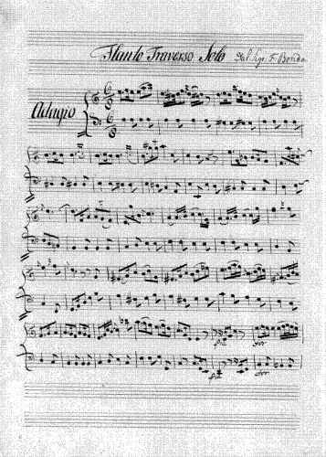 Benda - Violin Sonata in A minor - For Flute and Continuo - Score