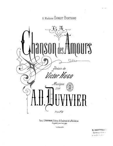 Duvivier - La chanson des amours - Score