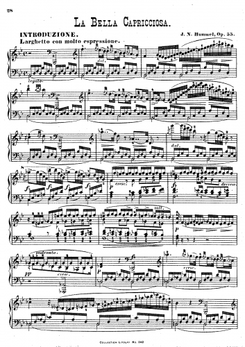 Hummel - La bella Capricciosa Op. 55 - Score