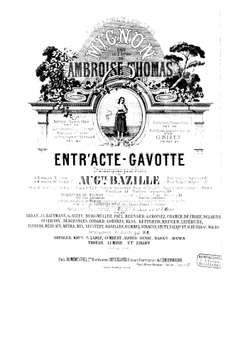 Thomas - Mignon - Entr'acte-Gavotte (Act II) For Organ (Westbrook) - Score