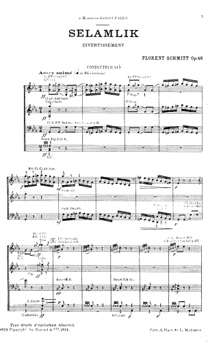 Schmitt - Sélamlik, Op. 48, No. 1 - Condensed Score