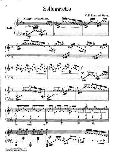 Garratt - Pianoforte Transcripts from the Old Masters - Solfeggietto (C.P.E. Bach)