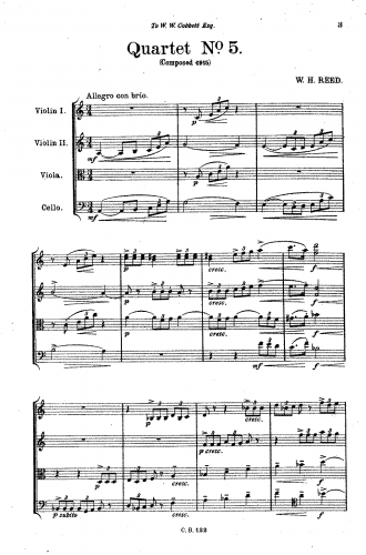 Reed - String Quartet No. 5 - Score