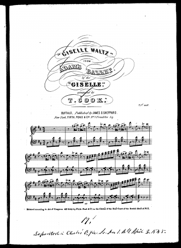 Adam - Giselle - Act I: Giselle's Waltz For Piano solo (Cook) - Score