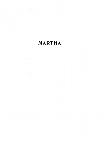 Flotow - Martha - Vocal Score - Score