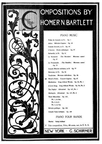 Bartlett - Witch's Frolic - Score