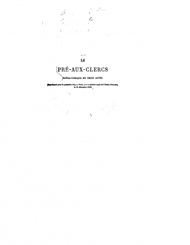 Hérold - Le pré aux clercs - Libretti - Complete Libretto
