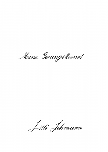 Lehmann - How to Sing - German - Complete Book