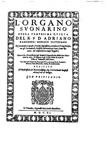 Banchieri - L'Organo Suonarino - Complete Book