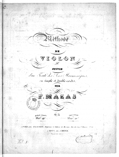 Mazas - Méthode de Violon suivie dâun Traité de sons harmoniques en simple-et double-cordes - Complete Book
