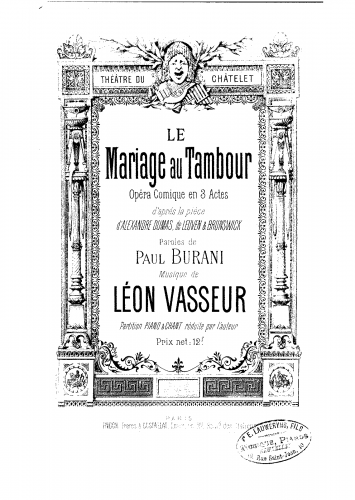 Vasseur - Le mariage au tambour - Vocal Score - Score