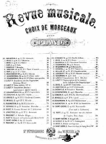 Moszkowski - 6 Klavierstücke - Piano Score Selections - 6. Barcarolle
