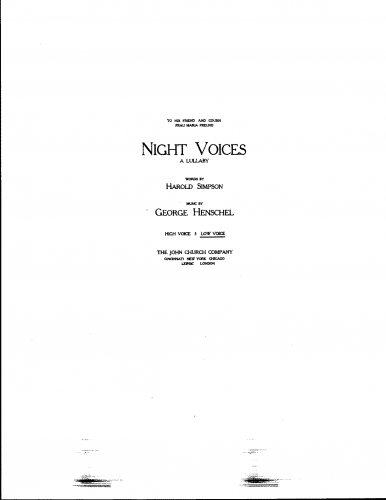 Henschel - Night Voices - Score