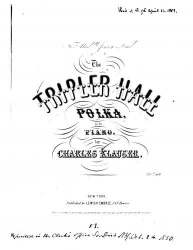 Klauser - The Tripler Hall Polka - Score