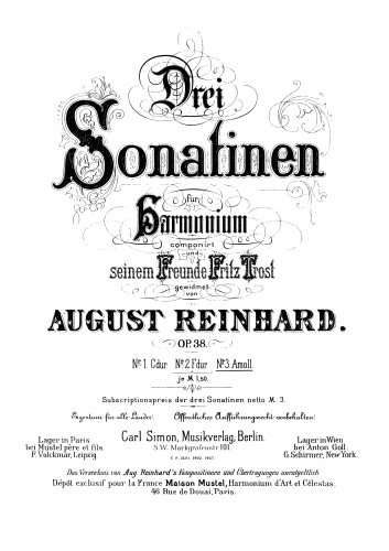 Reinhard - 3 Sonatinas, Op. 38 - No. 3 in A minor