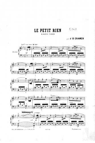 Cramer - Le petit rien - Piano Score - Score