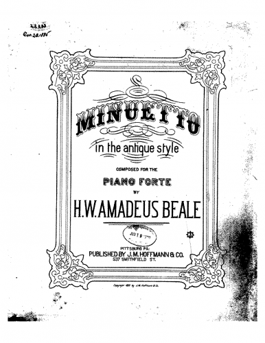 Beale - Minuetto in the Antique Style - Score