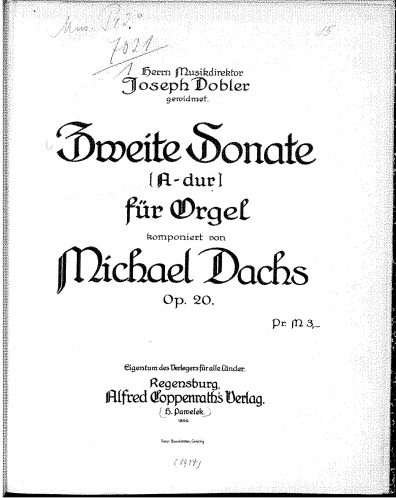 Dachs - Organ Sonata No. 2 - Score