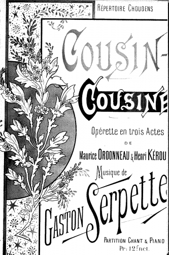Serpette - Cousin-cousine - Vocal Score - Score